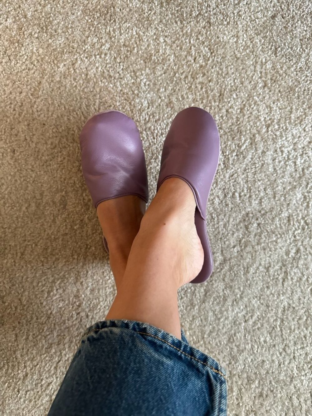RARE Vintage Penhaligon's Slippers Lilac Purple Leather Slippers Medium